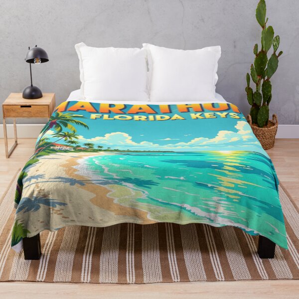 Item preview, Marathon Florida Keys – Vintage Tropical Beach Travel Poster designed and sold by LSVart.