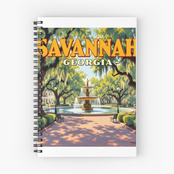 Item preview, Savannah Forsyth Park – Vintage Fountain Travel Poster designed and sold by LSVart.