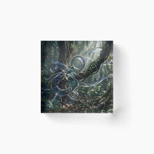 Item preview, Abstract Holographic Vines and Rainforest Sunbeams Art designed and sold by Elżbieta  Kaps.