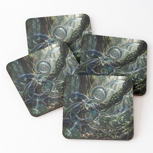 Item preview, Abstract Holographic Vines and Rainforest Sunbeams Art designed and sold by Elżbieta  Kaps.