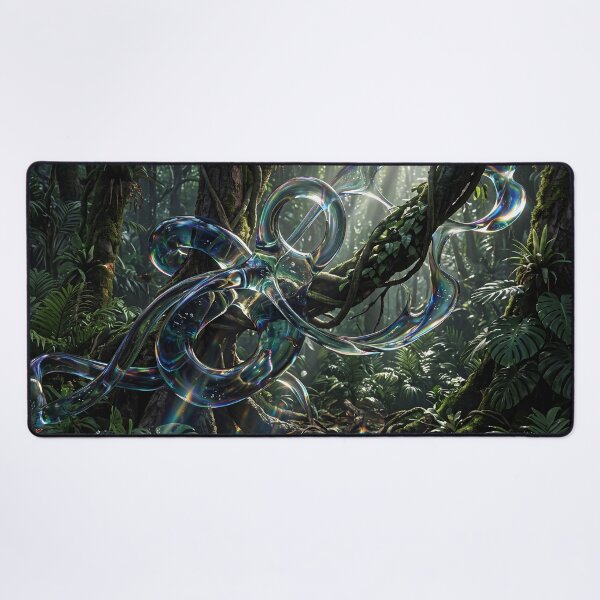 Item preview, Abstract Holographic Vines and Rainforest Sunbeams Art designed and sold by Elżbieta  Kaps.