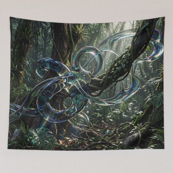 Item preview, Abstract Holographic Vines and Rainforest Sunbeams Art designed and sold by Elżbieta  Kaps.