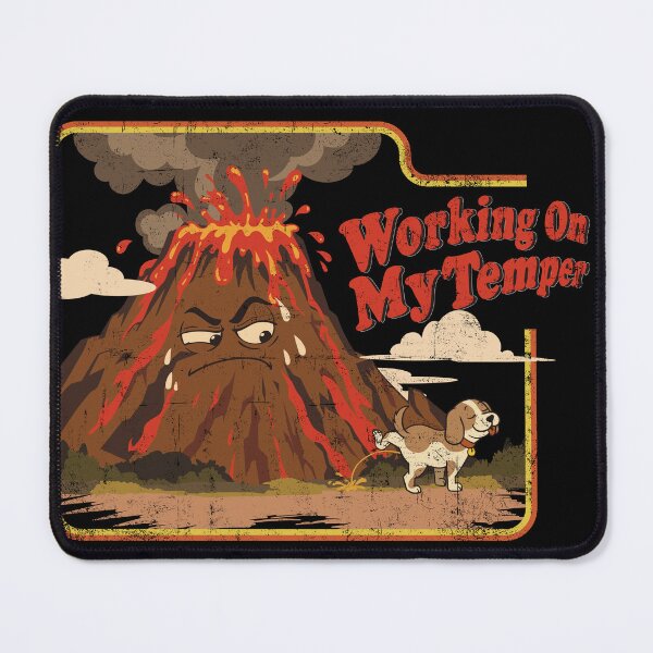 Item preview, Funny Volcano Anger Management Dog Art designed and sold by Moody Critters.