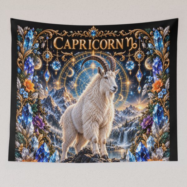 Item preview, Capricorn Mountain Goat and Crystals designed and sold by InezPhotography.