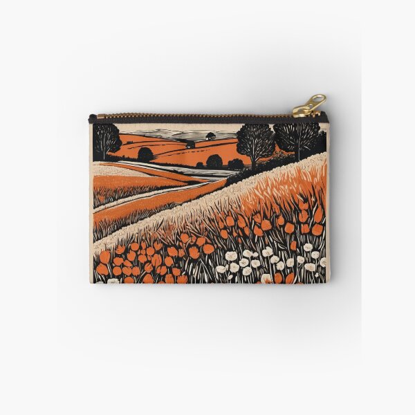 Artikelvorschau, Field of Wildflowers - Block Print Landscape entworfen und verkauft von Hidamari's SHOP.