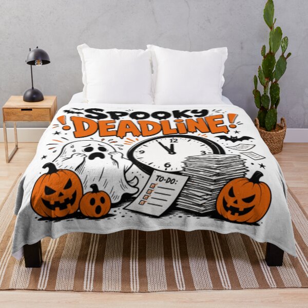 Item preview, Spooky Deadline Working Clock & Paperwork Office Humor Halloween Graphic designed and sold by Palette & Hue.