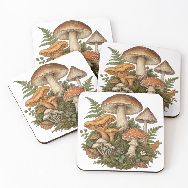 Item preview, Vintage Woodland Mushroom Study designed and sold by sjnawiti.