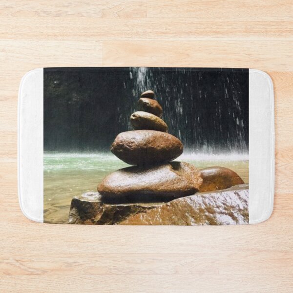 Item preview, Balanced Zen Stones Cairn By Waterfall designed and sold by Luxxe87.