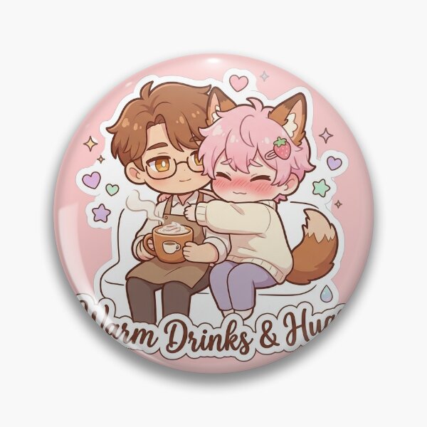 Item preview, Warm Drinks And Hugs Cozy Autumn BL Anime Sticker designed and sold by Kawaii-Drip.