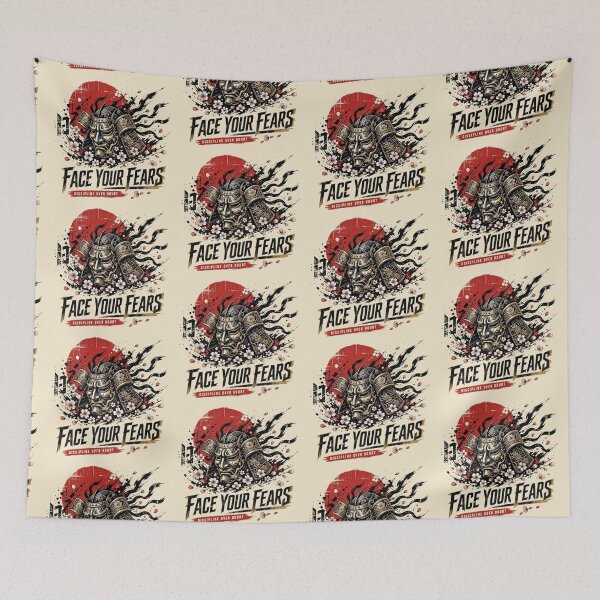 Item preview, Face Your Fears Samurai Helmet | Discipline Over Doubt Japanese Art designed and sold by Dogandesighn.
