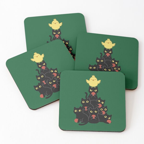 Item preview, Christmas Tree with Black Cats - Funny Feline Christmas Humor designed and sold by charlypicazo.