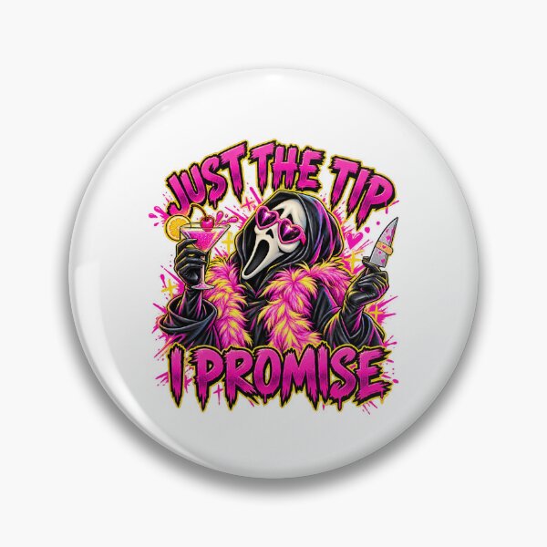 Item preview, Just The Tip I Promise Pink Horror Mask Cocktail Graphic Art designed and sold by EdenChampl.
