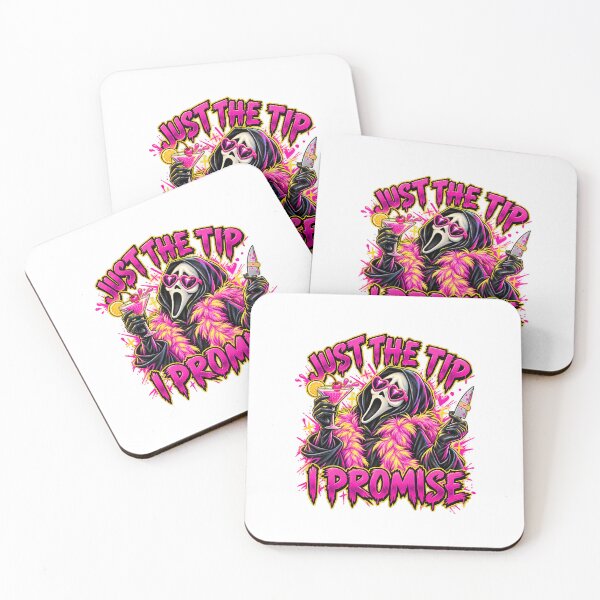 Item preview, Just The Tip I Promise Pink Horror Mask Cocktail Graphic Art designed and sold by EdenChampl.