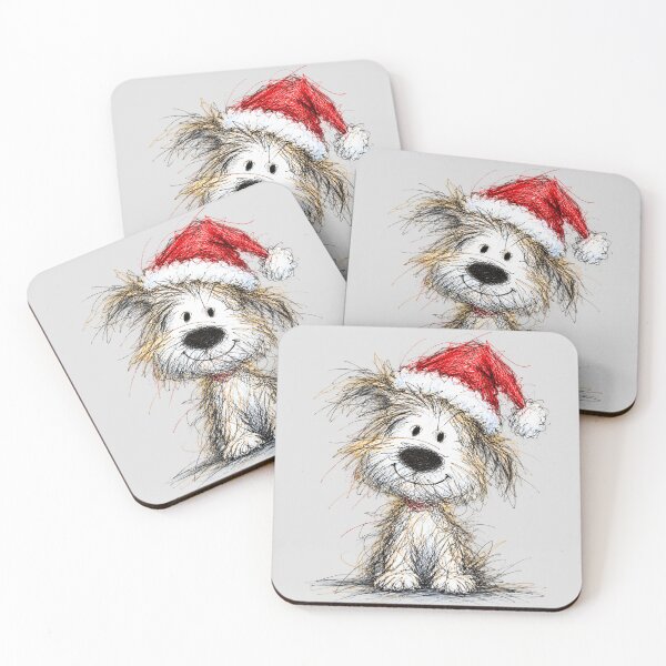 Item preview, Cute Christmas Puppy in a Santa Hat — Whimsical Scribble Sketch designed and sold by Fun In The Sun .
