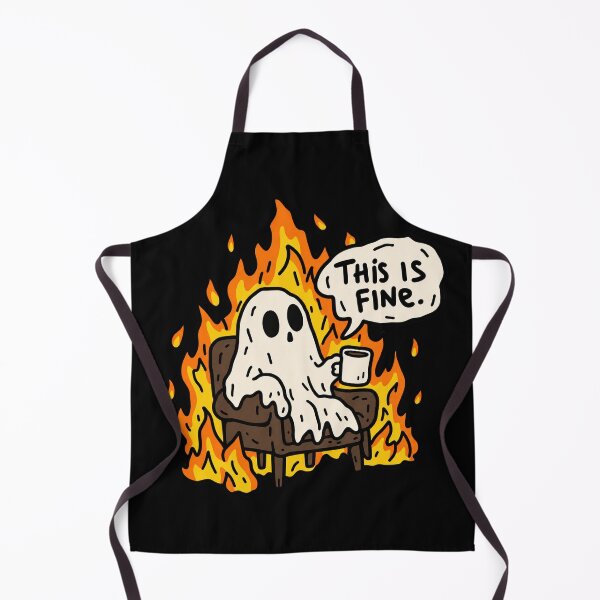 Item preview, This Is Fine Ghost Halloween Meme designed and sold by MonkiFlipp.