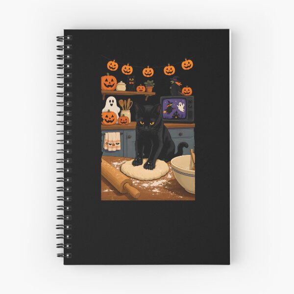 Item preview, Black Cat Baking Halloween Kitchen Art designed and sold by Dmo3HarkoArt.