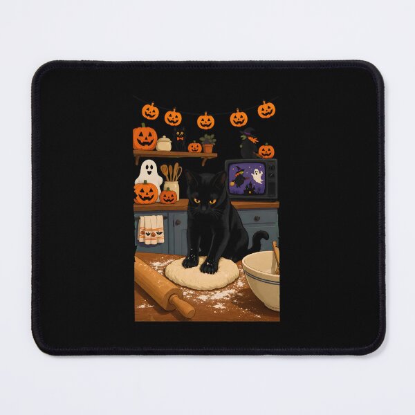 Item preview, Black Cat Baking Halloween Kitchen Art designed and sold by Dmo3HarkoArt.
