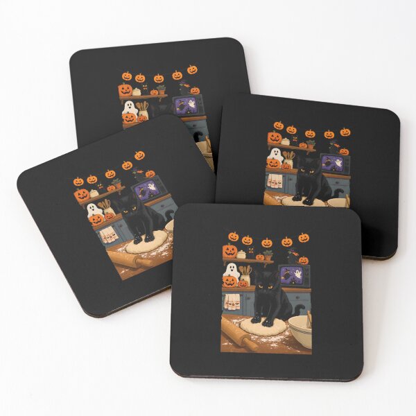 Item preview, Black Cat Baking Halloween Kitchen Art designed and sold by Dmo3HarkoArt.
