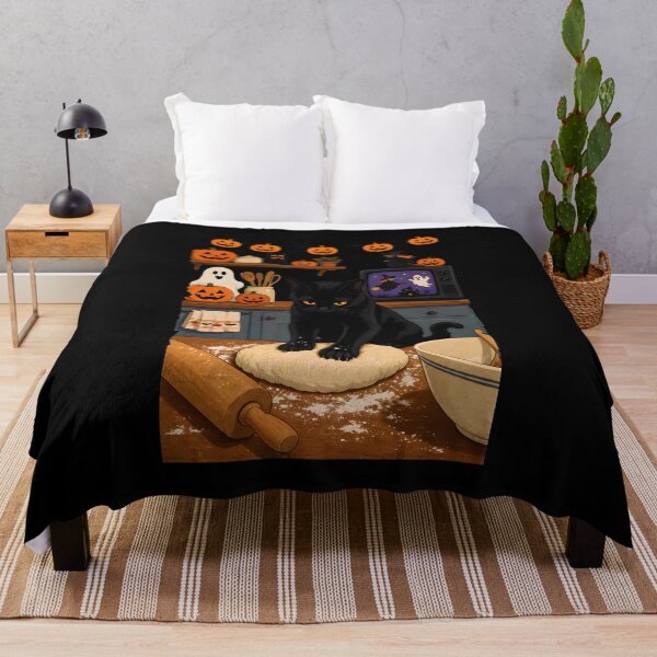 Item preview, Black Cat Baking Halloween Kitchen Art designed and sold by Dmo3HarkoArt.