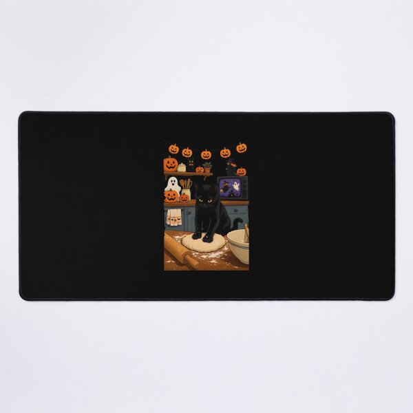 Item preview, Black Cat Baking Halloween Kitchen Art designed and sold by Dmo3HarkoArt.