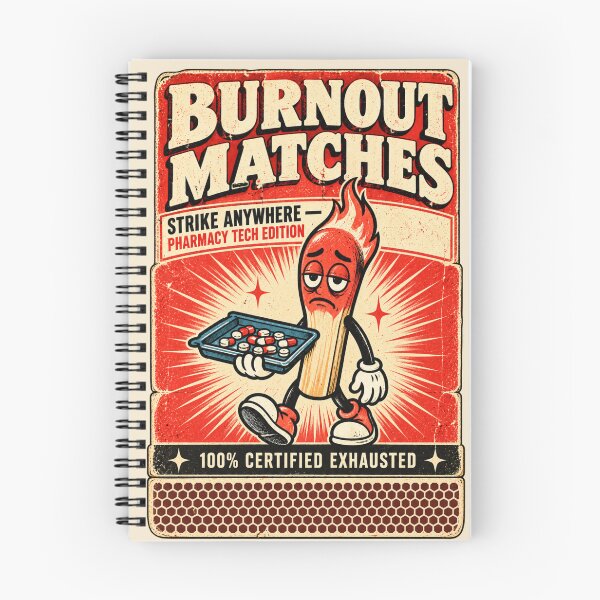 Item preview, Burnout Matches Pharmacy Tech Edition Funny Retro Matchbook designed and sold by Popstudio85.