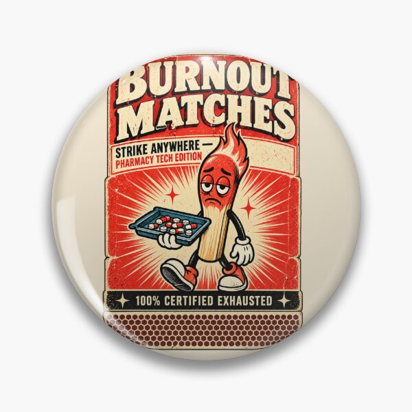 Item preview, Burnout Matches Pharmacy Tech Edition Funny Retro Matchbook designed and sold by Popstudio85.