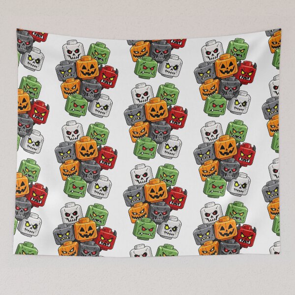 Item preview, Halloween Building Brick Head Pumpkin Ghost Zombie Friends comfort colors gift designed and sold by dennismarvin827.