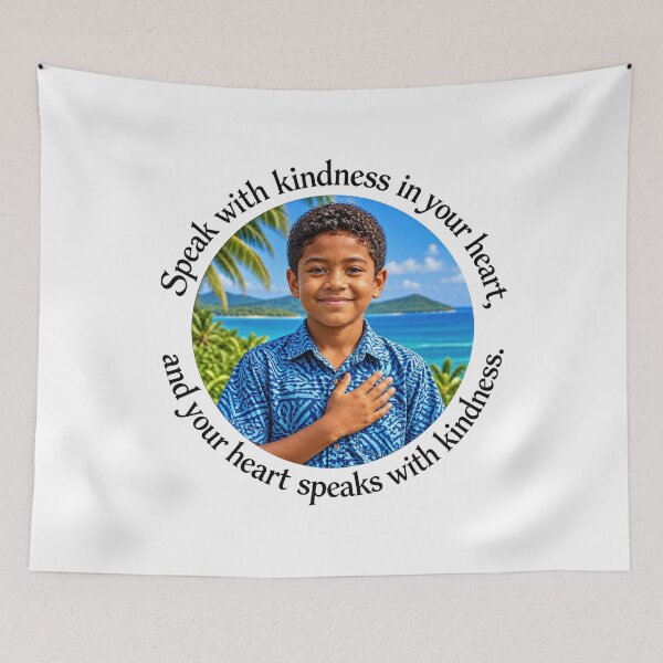 Item preview, Polynesian Kindness Proverb - Speak with kindness in your heart | Pacific Art designed and sold by ShakaLife.org.
