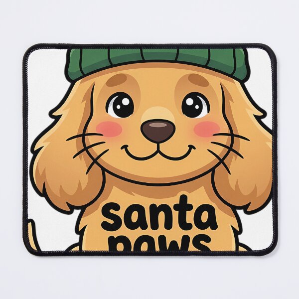 Item preview, Cute Christmas Cocker Spaniel in a Knitted Bobble Hat - Santa Paws designed and sold by pumsquare.