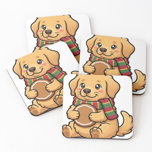Item preview, Cute Christmas Golden Retriever Holding a Gingerbread Cookie designed and sold by pumsquare.