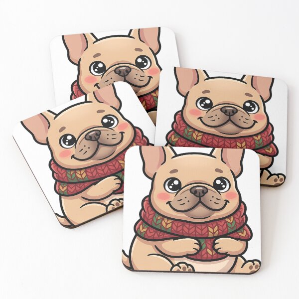 Item preview, Cute Christmas French Bulldog Wearing a Chunky Knitted Cowl designed and sold by pumsquare.