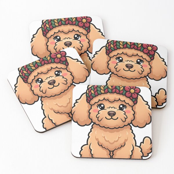 Item preview, Cute Christmas Poodle Wearing a Knitted Headband designed and sold by pumsquare.
