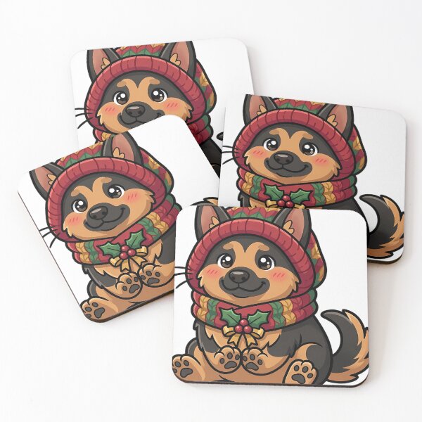 Item preview, Cute Christmas German Shepherd Wearing a Chunky Knitted Hood designed and sold by pumsquare.