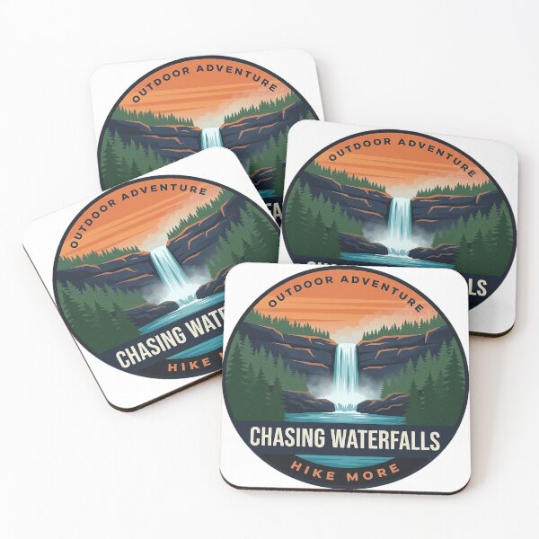 Item preview, Chasing Waterfalls Retro Falls Vintage Hiking Badge Sticker designed and sold by DetourDgn.