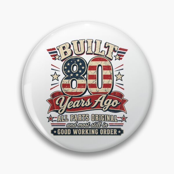 Item preview, Built 80 Years Ago Funny 80th Birthday USA Flag gift for him designed and sold by MichaeC1.