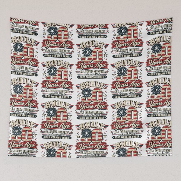 Item preview, Built 80 Years Ago Funny 80th Birthday USA Flag gift for him designed and sold by MichaeC1.