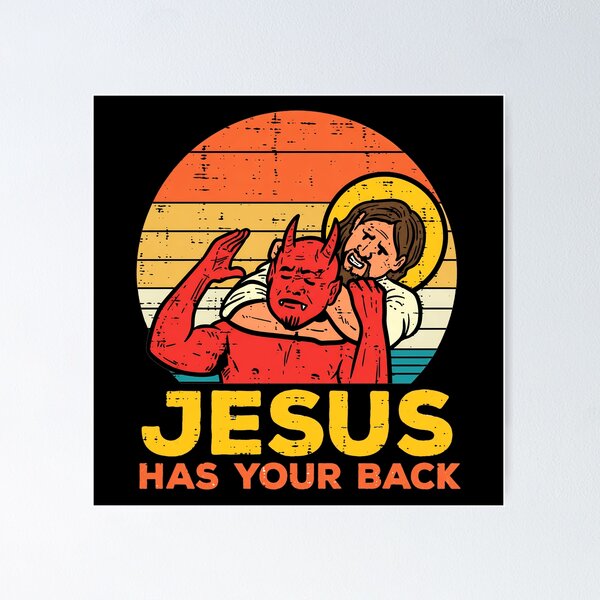Item preview, Jesus Has Your Back Jiu Jitsu Retro Christian designed and sold by burrito-site.