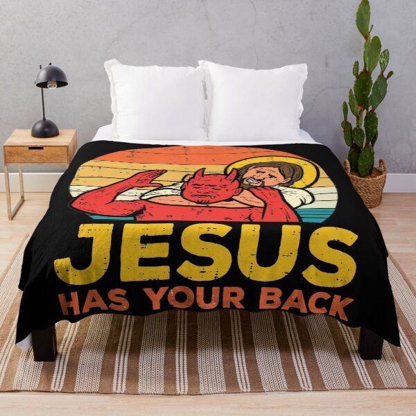 Item preview, Jesus Has Your Back Jiu Jitsu Retro Christian designed and sold by burrito-site.