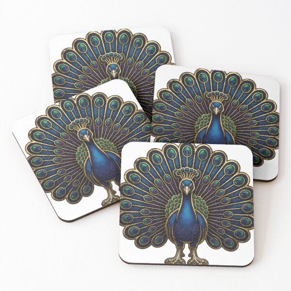Item preview, Victorian Peacock Emblem - Gothic Christmas Art designed and sold by IllumeInk.