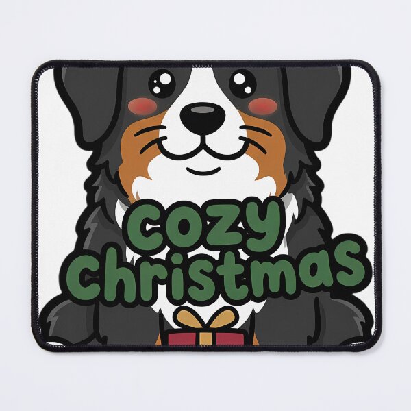 Item preview, Cute Christmas Bernese Mountain Dog Hugging a Gift Box - Cozy Christmas designed and sold by pumsquare.