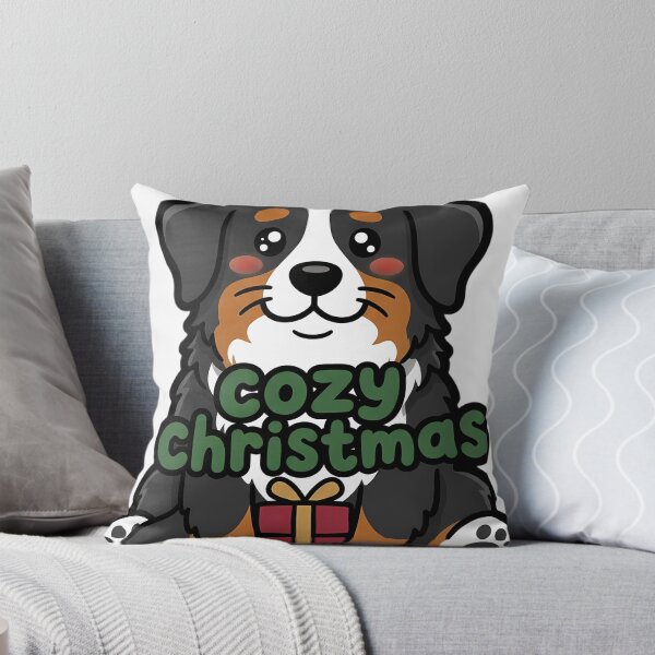 Item preview, Cute Christmas Bernese Mountain Dog Hugging a Gift Box - Cozy Christmas designed and sold by pumsquare.