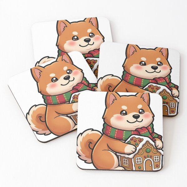 Item preview, Cute Christmas Akita Hugging a Small Gingerbread House designed and sold by pumsquare.