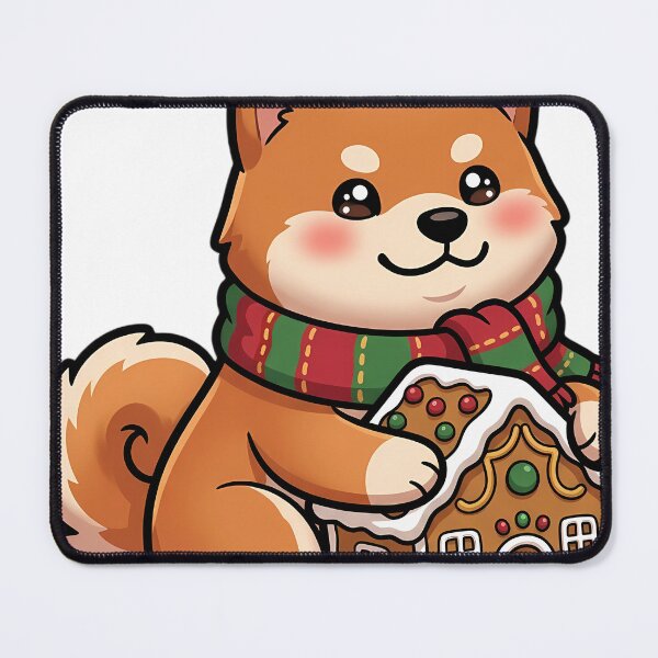 Item preview, Cute Christmas Akita Hugging a Small Gingerbread House designed and sold by pumsquare.