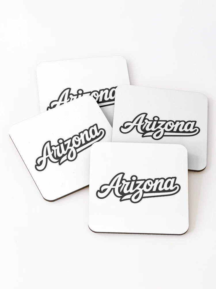 Thumbnail 1 of 5, Coasters (Set of 4), Arizona Retro Baseball Script Lettering designed and sold by LoFizzy.