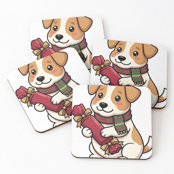 Item preview, Cute Christmas Jack Russell Terrier Holding a Christmas Cracker designed and sold by pumsquare.