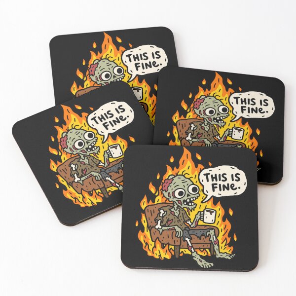 Item preview, This Is Fine Zombie Halloween Meme designed and sold by MonkiFlipp.