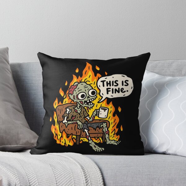Item preview, This Is Fine Zombie Halloween Meme designed and sold by MonkiFlipp.