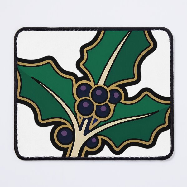 Item preview, Victorian Holly Sprig Emblem - Gothic Christmas Art designed and sold by IllumeInk.