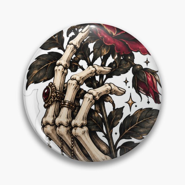 Item preview, Vintage Skeleton Hand with Gothic Rose Spooky Aesthetic Sticker designed and sold by SlapHappyArt.
