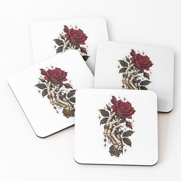 Item preview, Vintage Skeleton Hand with Gothic Rose Spooky Aesthetic Sticker designed and sold by SlapHappyArt.